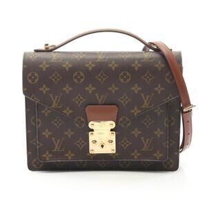 Louis Vuitton Monceau Monogram Handbag Canvas Leather Brown